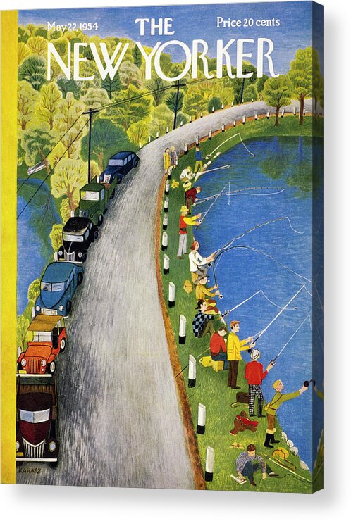 Weekend Acrylic Print featuring the painting New Yorker May 22 1954 by Ilonka Karasz