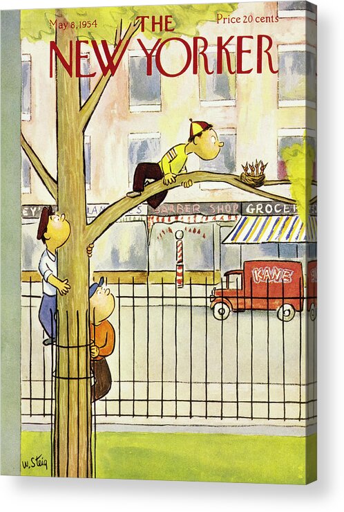 Children Acrylic Print featuring the painting New Yorker May 8 1954 by William Steig