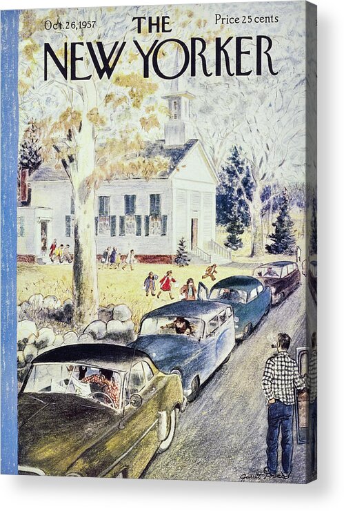 Men Acrylic Print featuring the painting New Yorker October 26th 1957 by Garrett Price