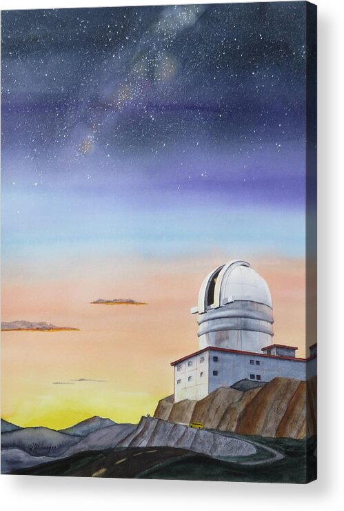 Telescope Acrylic Print featuring the painting Night Shift by Joseph Burger