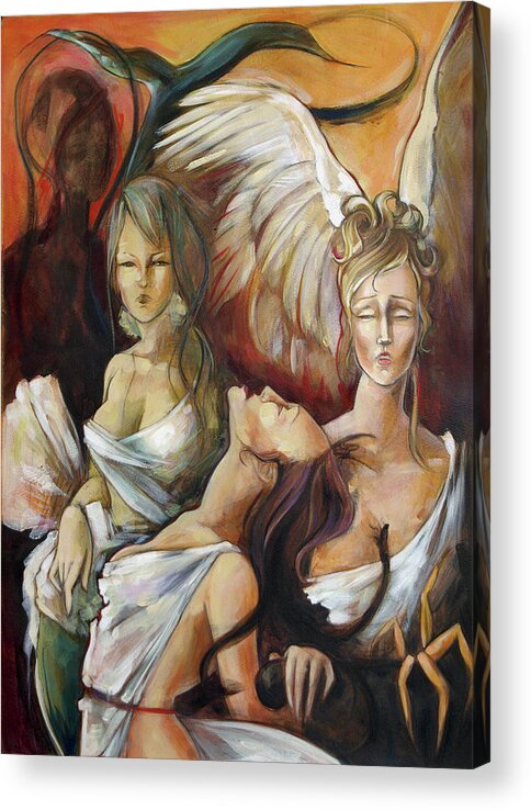 Greek Acrylic Print featuring the painting No rest for Hera's Wicked by Jacqueline Hudson