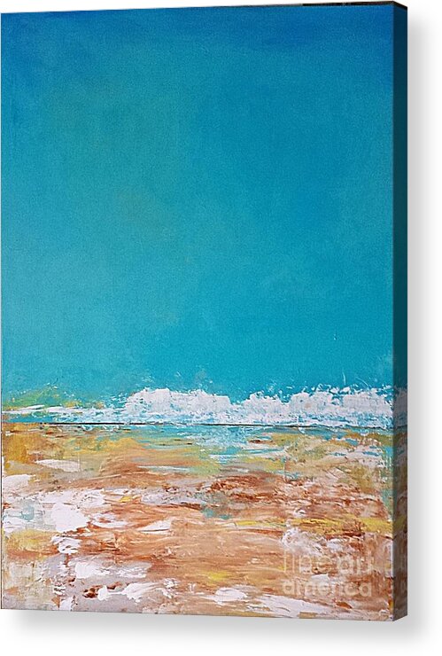 Ocean Acrylic Print featuring the painting Ocean 3 by Diana Bursztein