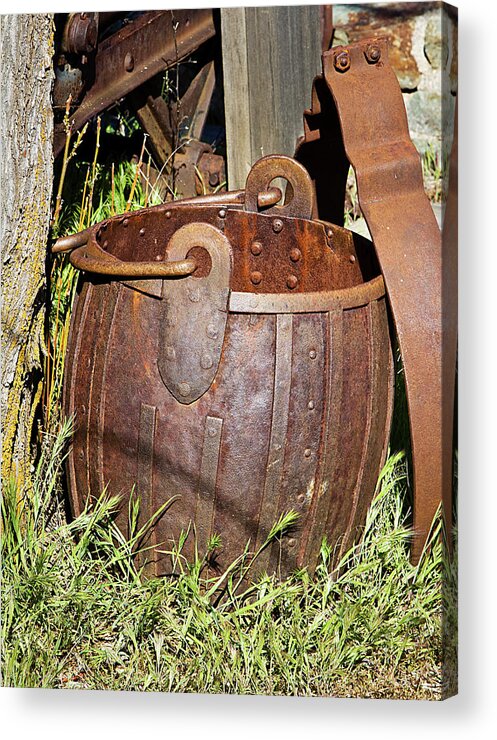 Bucket Acrylic Print featuring the photograph Old Ore Bucket by Phyllis Denton