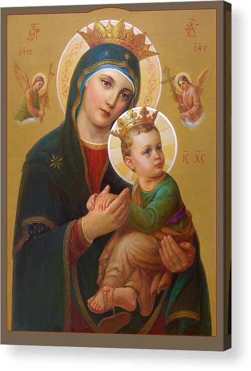 Perpetual Help Acrylic Print featuring the painting Our Lady Of Perpetual Help - Perpetuo Socorro by Svitozar Nenyuk