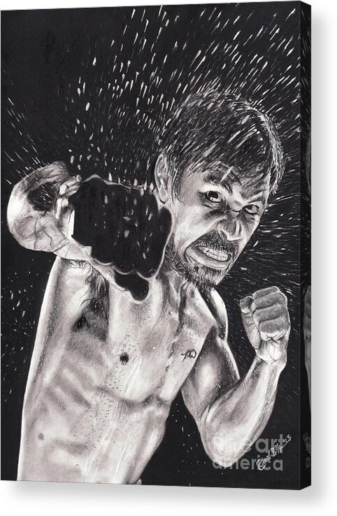 Manny Pacquiao Acrylic Print featuring the drawing Pac-man by Joshua Navarra