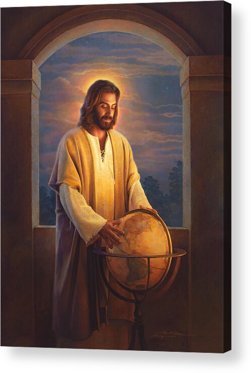 Jesus Acrylic Print featuring the painting Peace on Earth by Greg Olsen