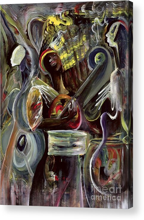 African-american Acrylic Print featuring the painting Pearl Jam by Ikahl Beckford