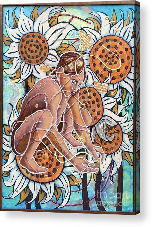 Figural Acrylic Print featuring the painting Planting the Seeds by Gail Allen