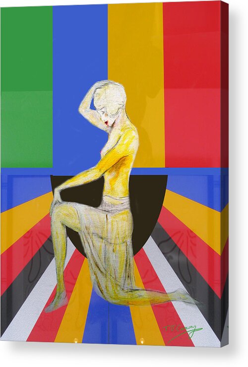 Showgirl Acrylic Print featuring the painting Popart Showgirl 2 by Tom Conway