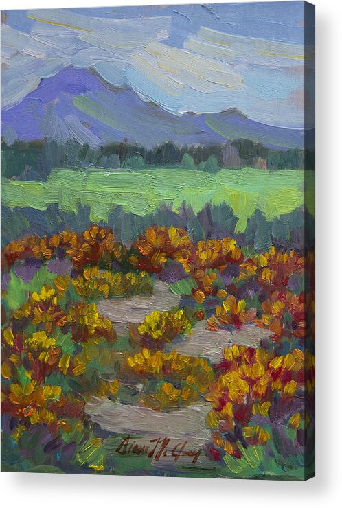 Poppy Acrylic Print featuring the painting Poppy Field at Fort Apache Indian Reservation by Diane McClary