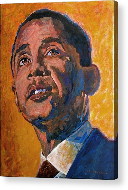 Barack Obama Painting Acrylic Print featuring the painting President Barack Obama by David Lloyd Glover