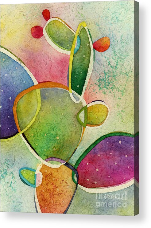 Cactus Acrylic Print featuring the painting Prickly Pizazz 2 by Hailey E Herrera