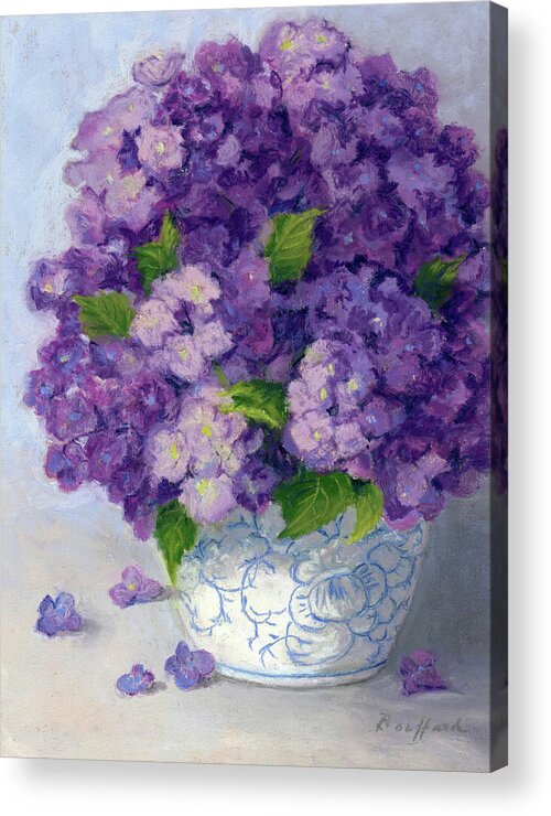Pastel Acrylic Print featuring the pastel Purple Hydrangeas by Vikki Bouffard