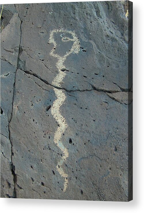 Rattlesnake Acrylic Print featuring the photograph Rattlesnake Petroglyph 2 by Tim McCarthy