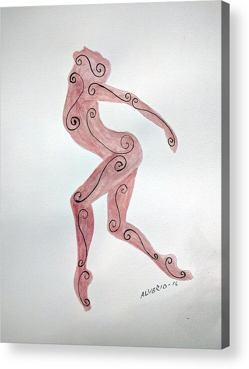 Dancer Acrylic Print featuring the painting Raw Emotion by Edwin Alverio