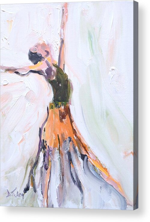 Dance Acrylic Print featuring the painting Rebekah's Dance Series 1 Pose 1 by Donna Tuten