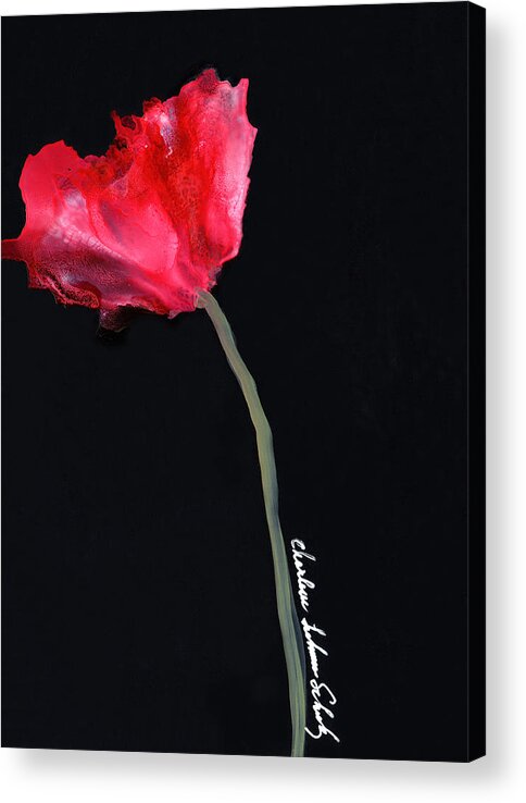 Red Poppy Acrylic Print featuring the painting Red Poppy by Charlene Fuhrman-Schulz