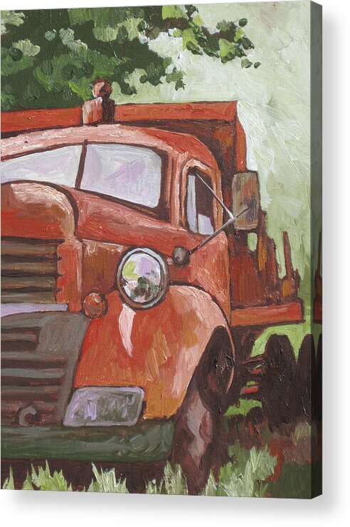 Truck Acrylic Print featuring the painting Retired by Sandy Tracey