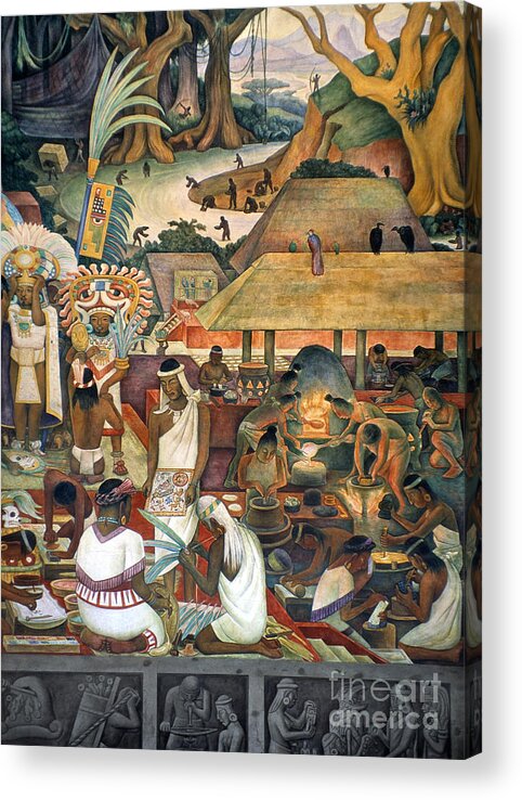 1925 Acrylic Print featuring the painting Rivera Pre-columbian Life by Granger