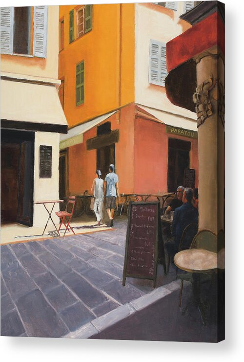 Nice Acrylic Print featuring the painting Rue en Nice by Tate Hamilton