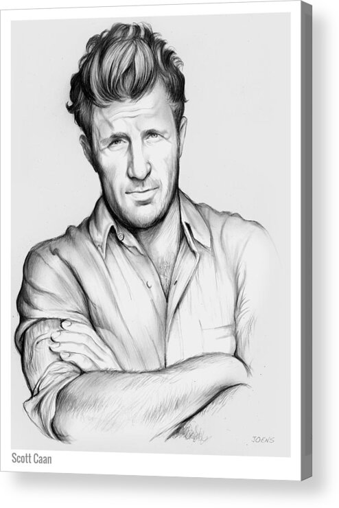 Celebrity Acrylic Print featuring the drawing Scott Caan by Greg Joens