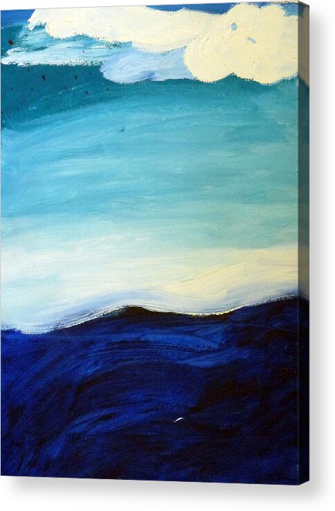 Clouds Acrylic Print featuring the painting Sea and sky by Francesca Mackenney