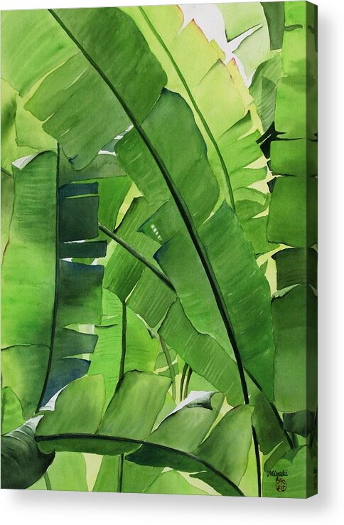 Banana Acrylic Print featuring the painting Shade of Green by Kelly Miyuki Kimura