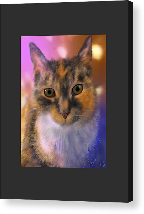 Cat Acrylic Print featuring the painting Sissy by Susan Sarabasha