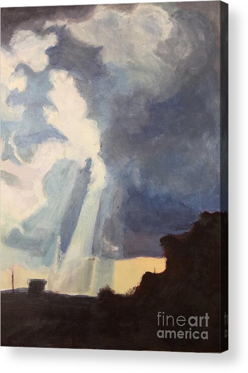 Landscape Acrylic Print featuring the painting Sky Portal I by Carol Oufnac Mahan