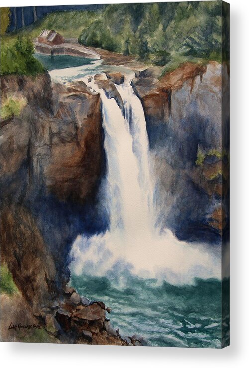 Waterfall Acrylic Print featuring the painting Snoqualmie Falls by Lisa Pope