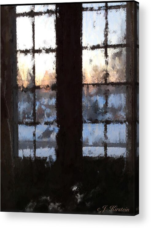 Landscape Acrylic Print featuring the digital art Snowy Sunrise by Janis Kirstein