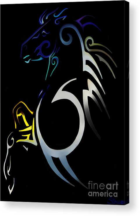 Tribal Acrylic Print featuring the digital art Soquili by September Stone