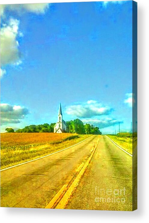 Church Acrylic Print featuring the photograph South Immanuel, on a Hill Far Away by Curtis Tilleraas