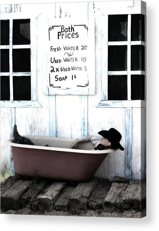 Western Art Acrylic Print featuring the photograph Spare A Dime? by Debra Sabeck