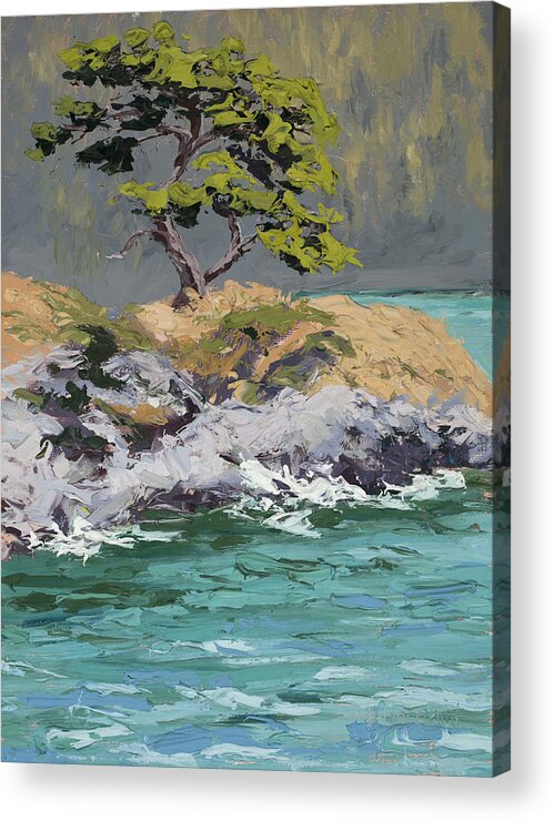 Plein Air Acrylic Print featuring the painting Splash by Mary Giacomini