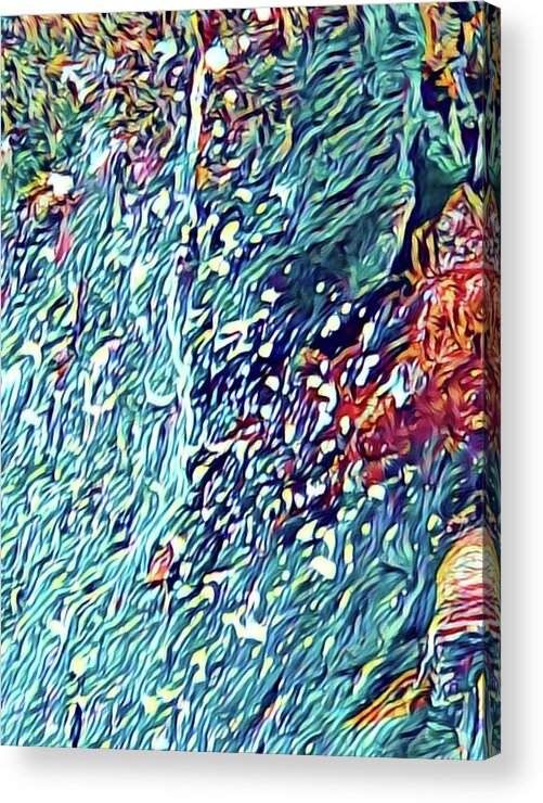 #flowersofaloha #flowerpower #ocean #blue #splashifblue Acrylic Print featuring the photograph Splash of Blue Ocean in Puna by Joalene Young
