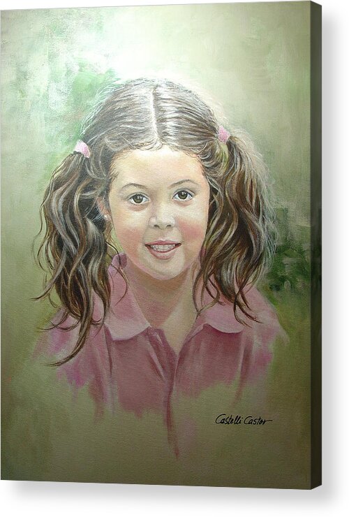 Children Acrylic Print featuring the painting Stephanie by JoAnne Castelli-Castor