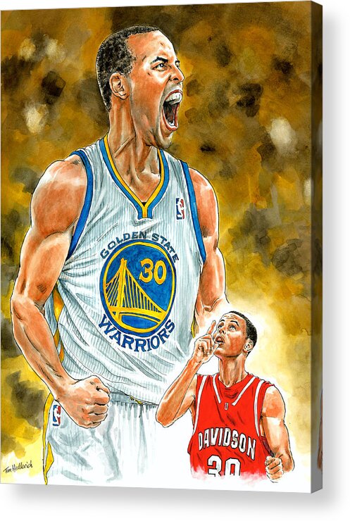 Stephen Curry Acrylic Print featuring the painting Stephen Curry by Tom Hedderich