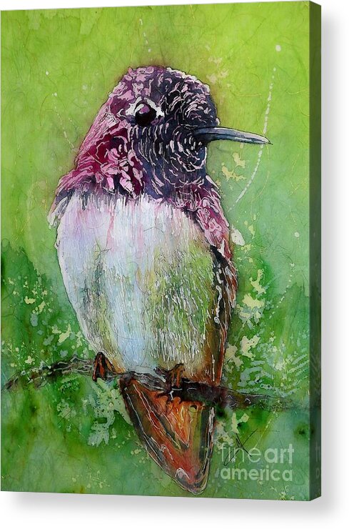 Hummingbird Acrylic Print featuring the mixed media Still for a Moment II by Carol Losinski Naylor
