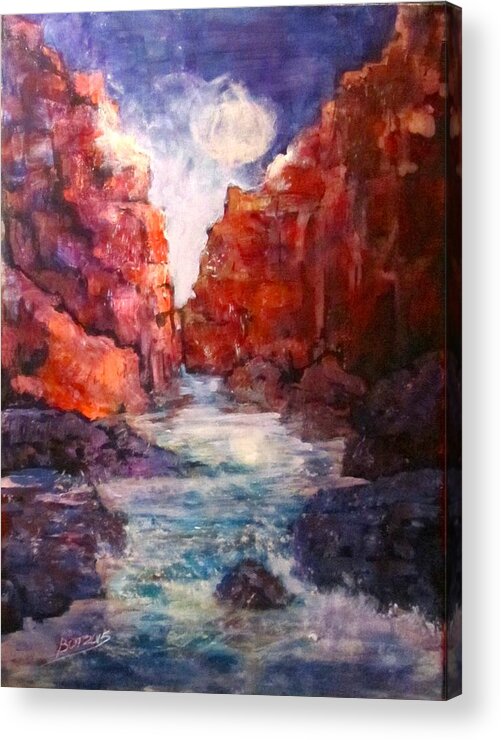 Mountains Acrylic Print featuring the painting Stone Canyon by Barbara O'Toole