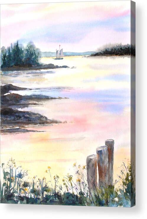 Maine Acrylic Print featuring the painting Summer evening by Diane Kirk