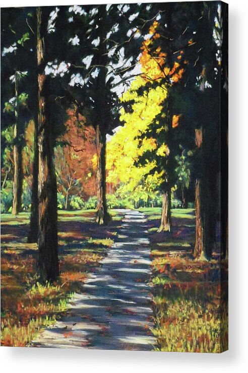 Landscape Acrylic Print featuring the pastel Sun-Shade Path by Diana Colgate