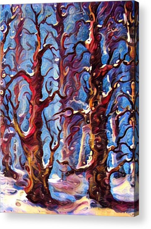 Forests Acrylic Print featuring the painting Surreal forest by Megan Walsh