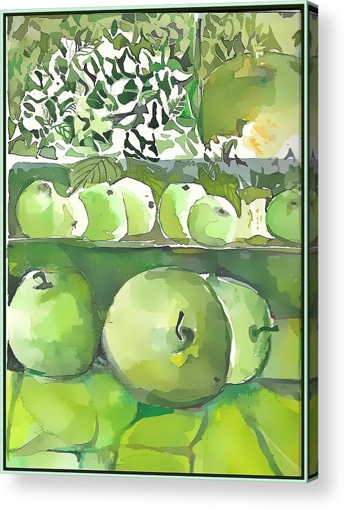 Apples Acrylic Print featuring the painting The Apple Closet by Mindy Newman
