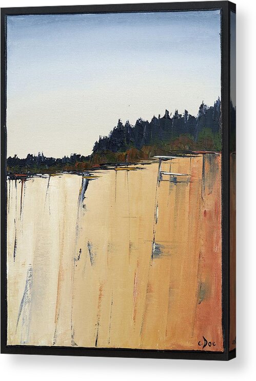 Cliffs Acrylic Print featuring the painting The Bluff by Carolyn Doe