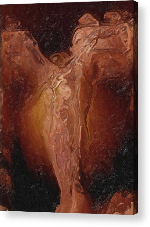 Abstract Acrylic Print featuring the digital art The Christ of the winds by Joaquin Abella