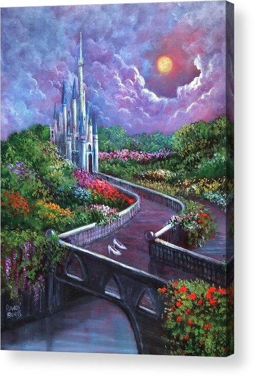 Cinderella Acrylic Print featuring the painting The Glass Slippers by Rand Burns
