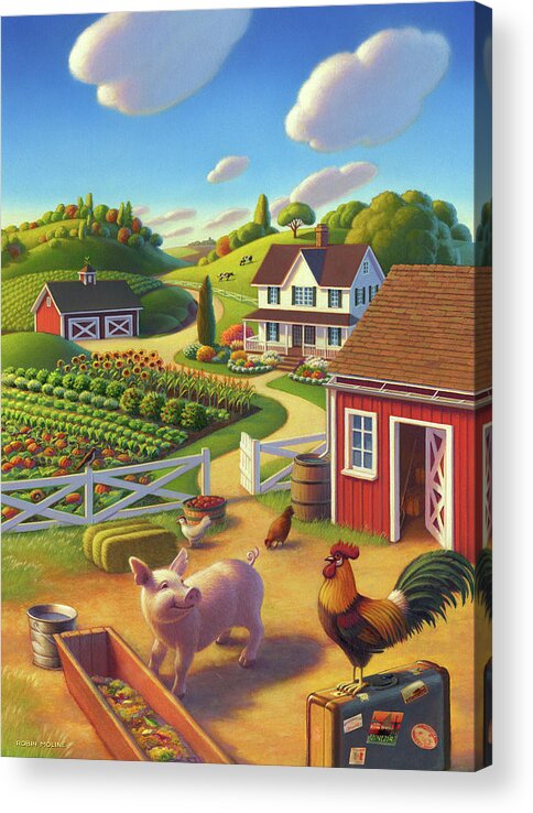 Farm Scene Acrylic Print featuring the painting Welcome Home by Robin Moline
