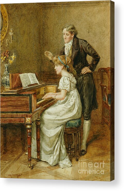 Interior Acrylic Print featuring the painting The Music Master by George Kilburne