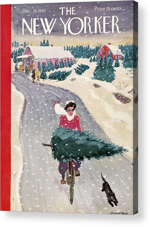 Holidays Acrylic Print featuring the painting New Yorker December 19, 1942 by Garrett Price